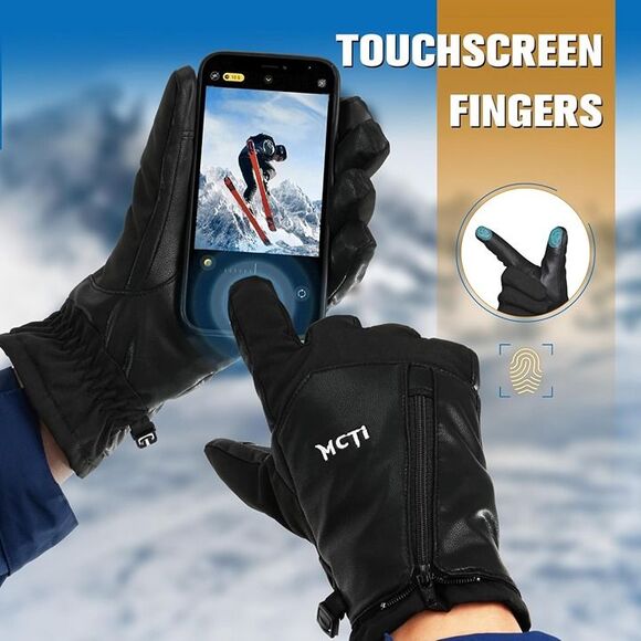 NWT MCTi Winter Gloves for Men Waterproof Warm for Cold Weather Touchscreen Med - Picture 2 of 5